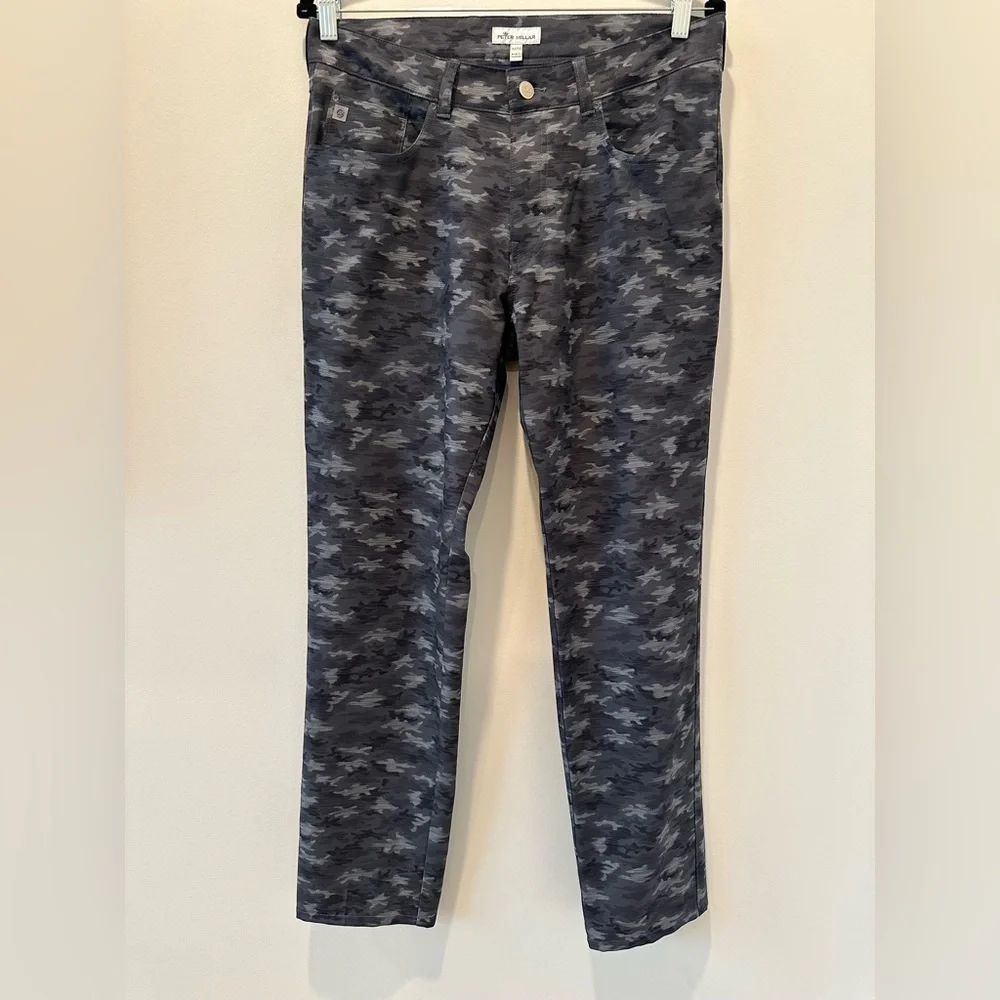 Men’s Peter Millar Crown Sport 5 Pocket Camo Black Golf Pants eb66 Size 32 30